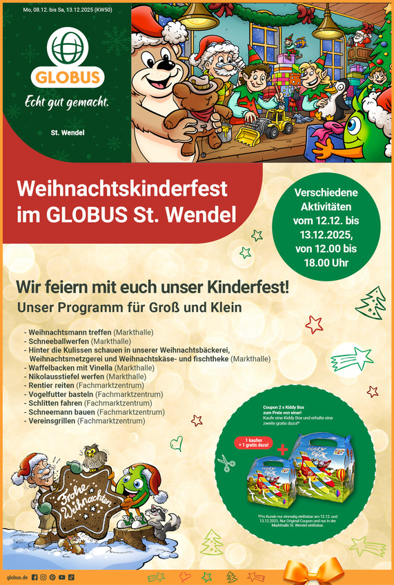 Kommendes Werbeprospekt von GLOBUS mit Angeboten vom 08.12.2025 bis 13.12.2025