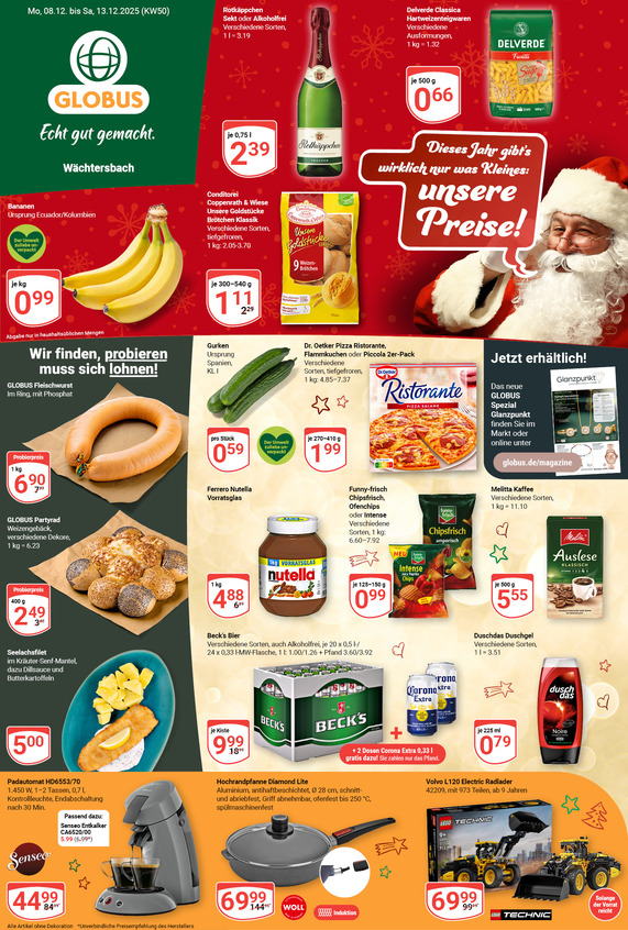 Aktuelles Werbeprospekt von GLOBUS mit Angeboten vom 08.12.2025 bis 13.12.2025