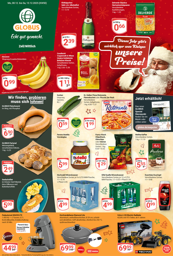 Kommendes Werbeprospekt von GLOBUS mit Angeboten vom 08.12.2025 bis 13.12.2025