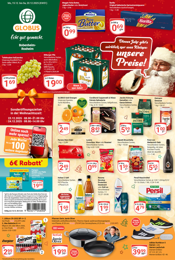 Aktuelles Werbeprospekt von GLOBUS mit Angeboten vom 15.12.2025 bis 20.12.2025