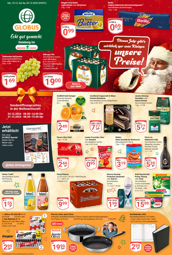 Kommendes Werbeprospekt von GLOBUS mit Angeboten vom 15.12.2025 bis 20.12.2025
