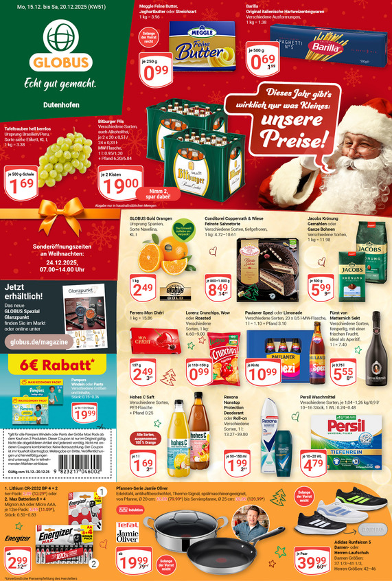Aktuelles Werbeprospekt von GLOBUS mit Angeboten vom 15.12.2025 bis 20.12.2025
