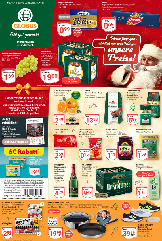 Kommendes Werbeprospekt von GLOBUS mit Angeboten vom 15.12.2025 bis 20.12.2025
