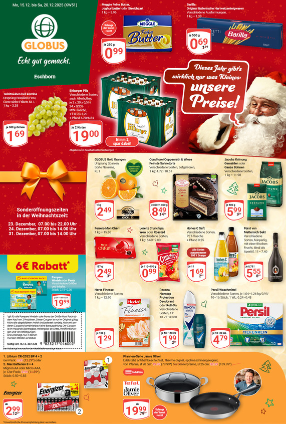 Kommendes Werbeprospekt von GLOBUS mit Angeboten vom 15.12.2025 bis 20.12.2025