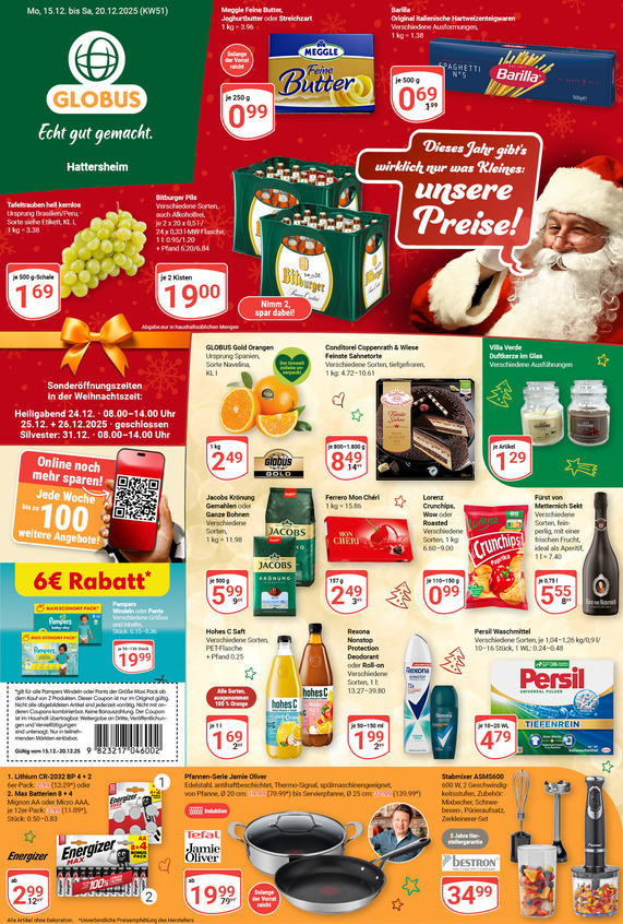 Kommendes Werbeprospekt von GLOBUS mit Angeboten vom 15.12.2025 bis 20.12.2025