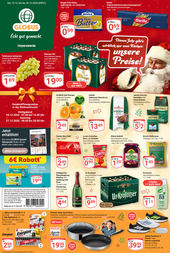 Aktuelles Werbeprospekt von GLOBUS mit Angeboten vom 15.12.2025 bis 20.12.2025