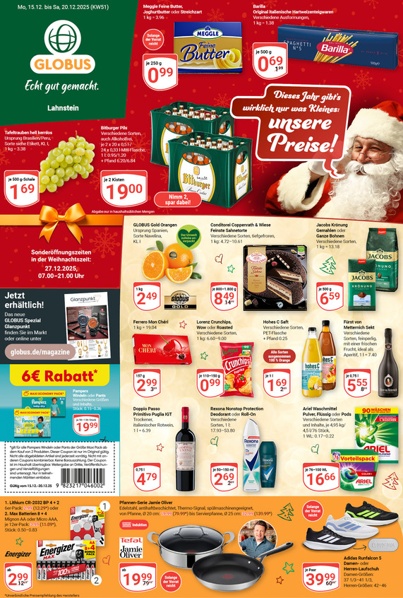 Kommendes Werbeprospekt von GLOBUS mit Angeboten vom 15.12.2025 bis 20.12.2025