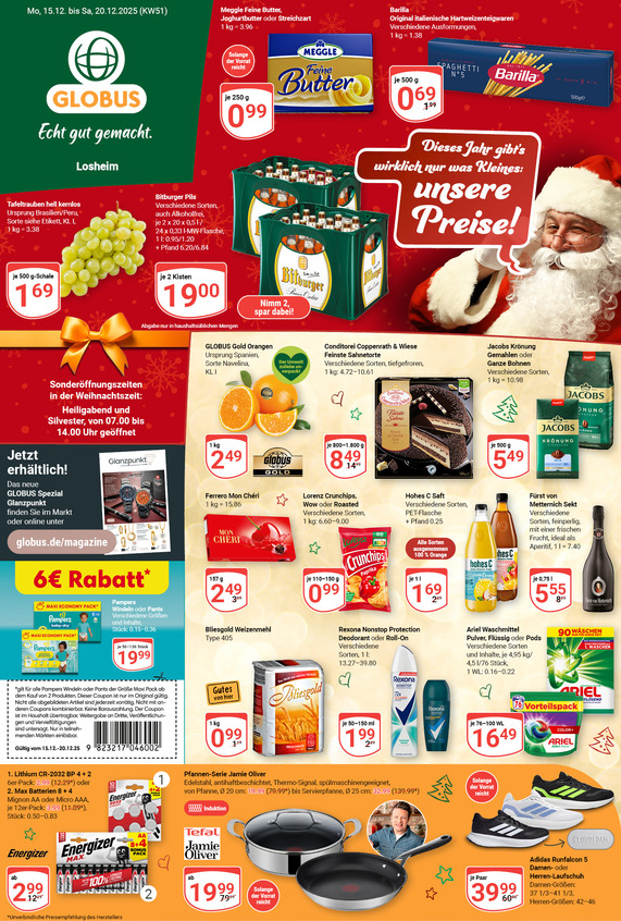 Aktuelles Werbeprospekt von GLOBUS mit Angeboten vom 15.12.2025 bis 20.12.2025
