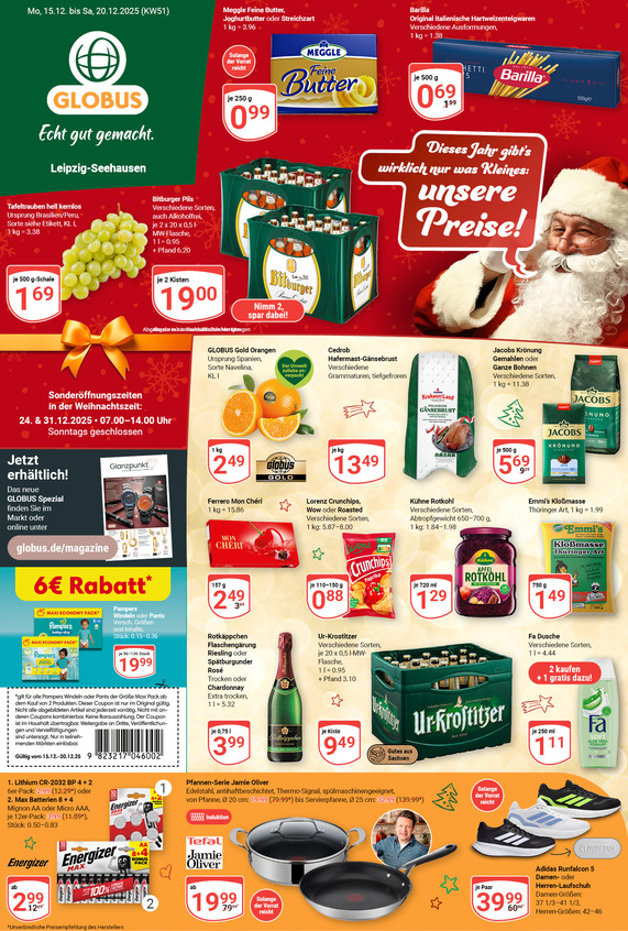 Kommendes Werbeprospekt von GLOBUS mit Angeboten vom 15.12.2025 bis 20.12.2025