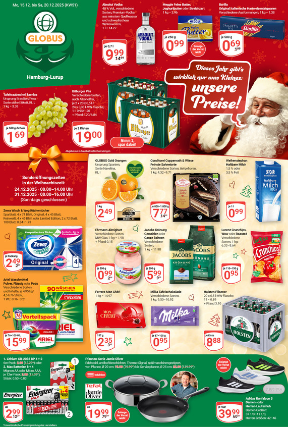 Aktuelles Werbeprospekt von GLOBUS mit Angeboten vom 15.12.2025 bis 20.12.2025