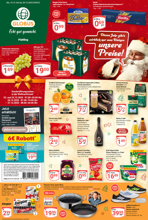 Kommendes Werbeprospekt von GLOBUS mit Angeboten vom 15.12.2025 bis 20.12.2025