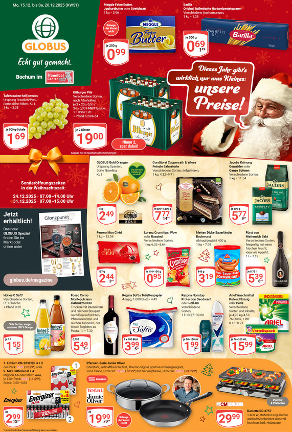 Kommendes Werbeprospekt von GLOBUS mit Angeboten vom 15.12.2025 bis 20.12.2025