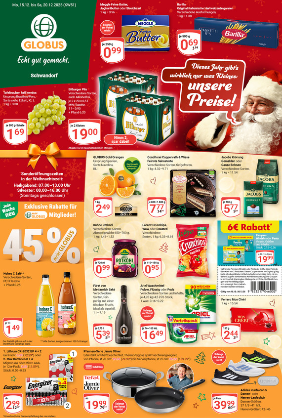 Kommendes Werbeprospekt von GLOBUS mit Angeboten vom 15.12.2025 bis 20.12.2025