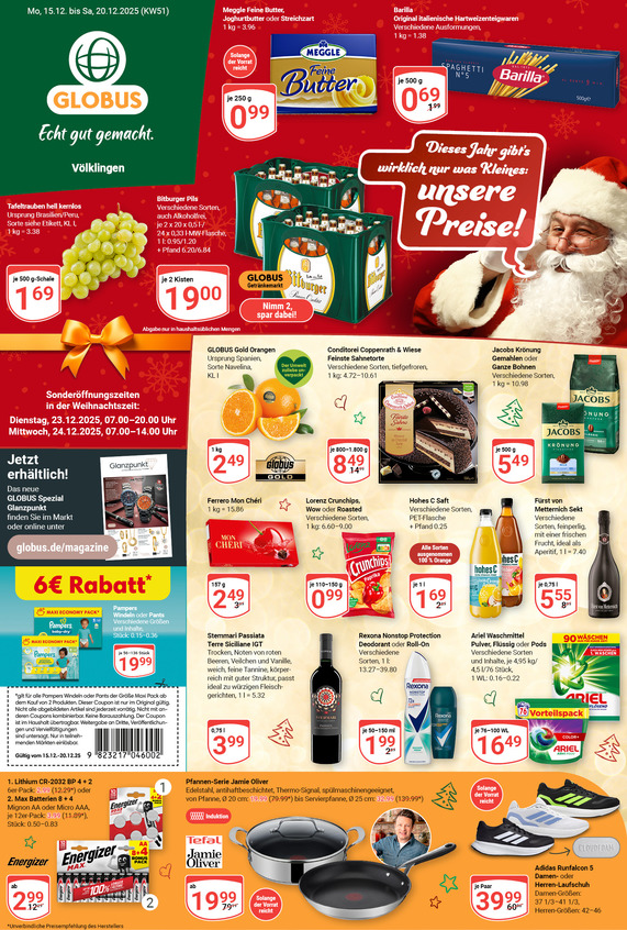 Kommendes Werbeprospekt von GLOBUS mit Angeboten vom 15.12.2025 bis 20.12.2025