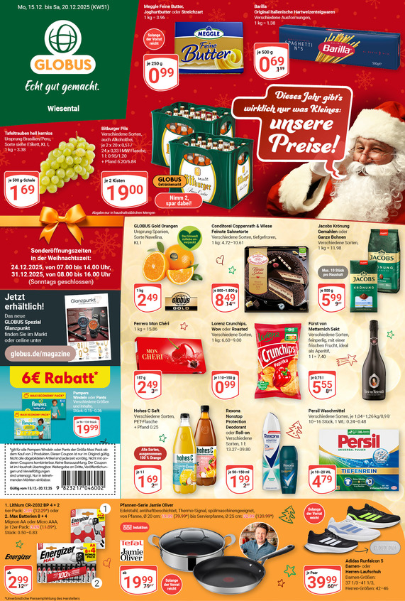 Kommendes Werbeprospekt von GLOBUS mit Angeboten vom 15.12.2025 bis 20.12.2025