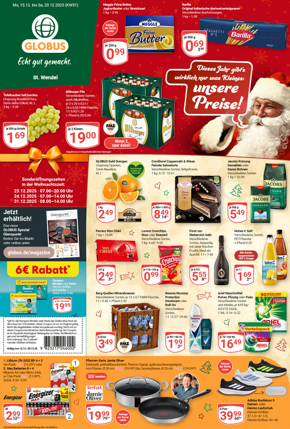 Kommendes Werbeprospekt von GLOBUS mit Angeboten vom 15.12.2025 bis 20.12.2025