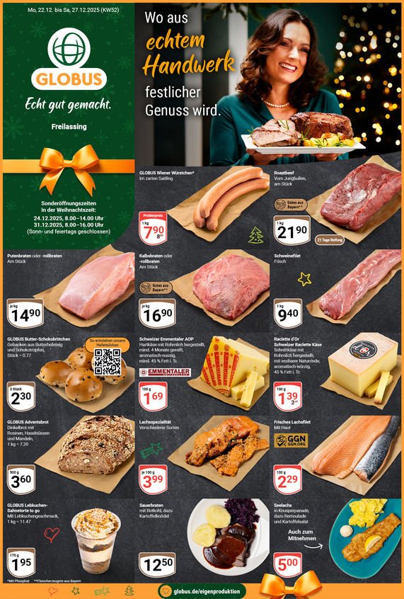 Aktuelles Werbeprospekt von GLOBUS mit Angeboten vom 22.12.2025 bis 27.12.2025