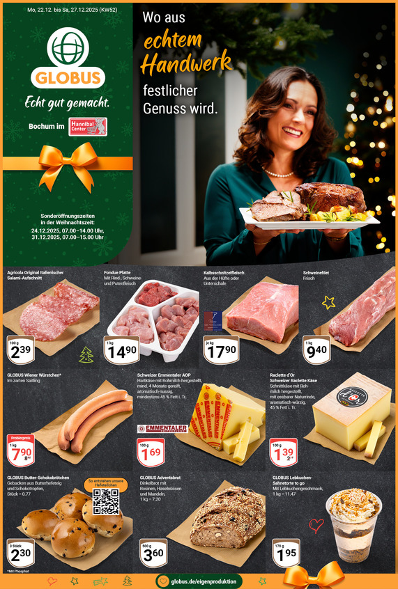 Kommendes Werbeprospekt von GLOBUS mit Angeboten vom 22.12.2025 bis 27.12.2025