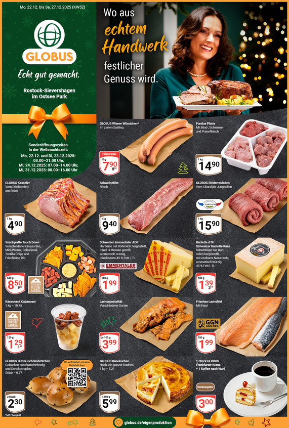 Aktuelles Werbeprospekt von GLOBUS mit Angeboten vom 22.12.2025 bis 27.12.2025
