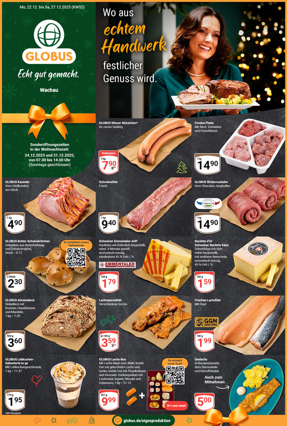 Aktuelles Werbeprospekt von GLOBUS mit Angeboten vom 22.12.2025 bis 27.12.2025