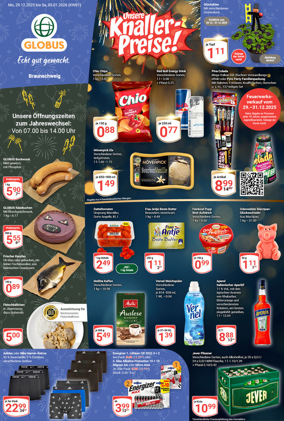 Aktuelles Werbeprospekt von GLOBUS mit Angeboten vom 29.12.2025 bis 03.01.2026