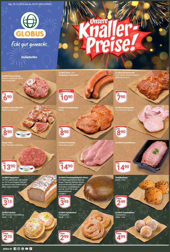 Kommendes Werbeprospekt von GLOBUS mit Angeboten vom 29.12.2025 bis 03.01.2026