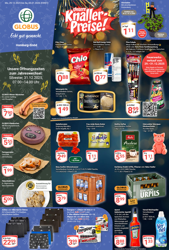 Kommendes Werbeprospekt von GLOBUS mit Angeboten vom 29.12.2025 bis 03.01.2026