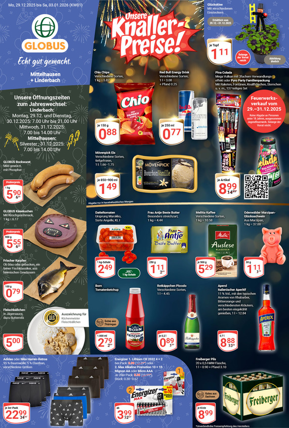 Kommendes Werbeprospekt von GLOBUS mit Angeboten vom 29.12.2025 bis 03.01.2026