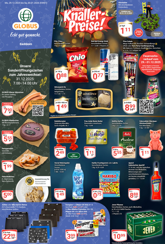Aktuelles Werbeprospekt von GLOBUS mit Angeboten vom 29.12.2025 bis 03.01.2026
