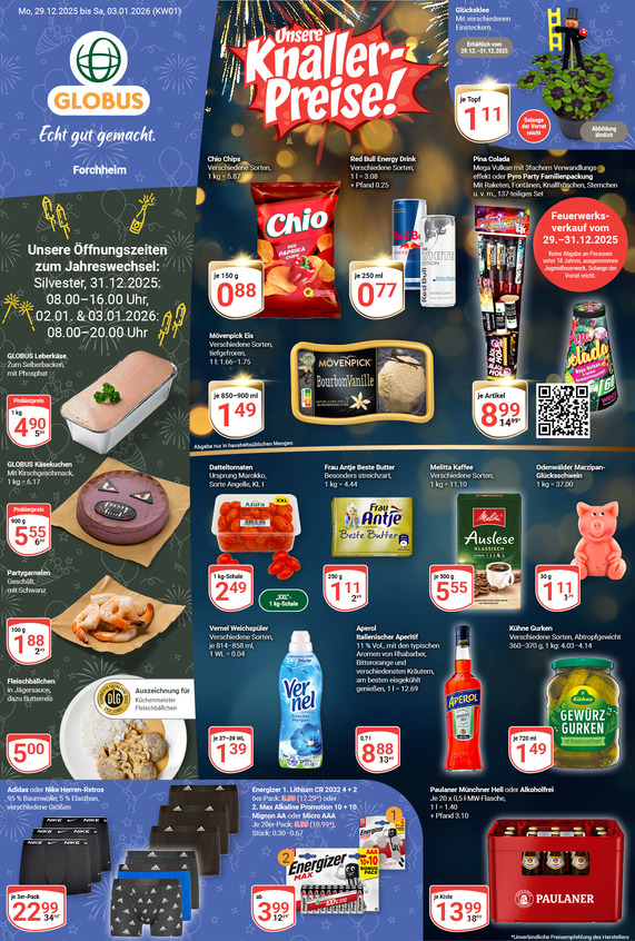 Kommendes Werbeprospekt von GLOBUS mit Angeboten vom 29.12.2025 bis 03.01.2026