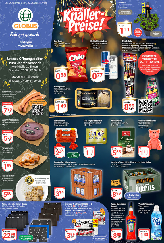 Kommendes Werbeprospekt von GLOBUS mit Angeboten vom 29.12.2025 bis 03.01.2026