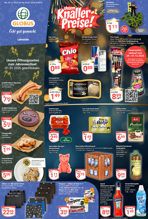 Kommendes Werbeprospekt von GLOBUS mit Angeboten vom 29.12.2025 bis 03.01.2026
