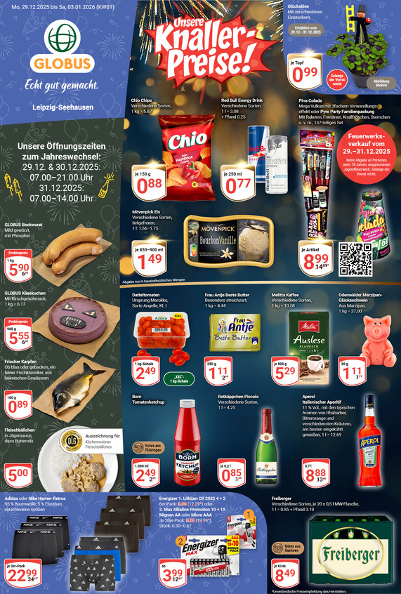 Aktuelles Werbeprospekt von GLOBUS mit Angeboten vom 29.12.2025 bis 03.01.2026