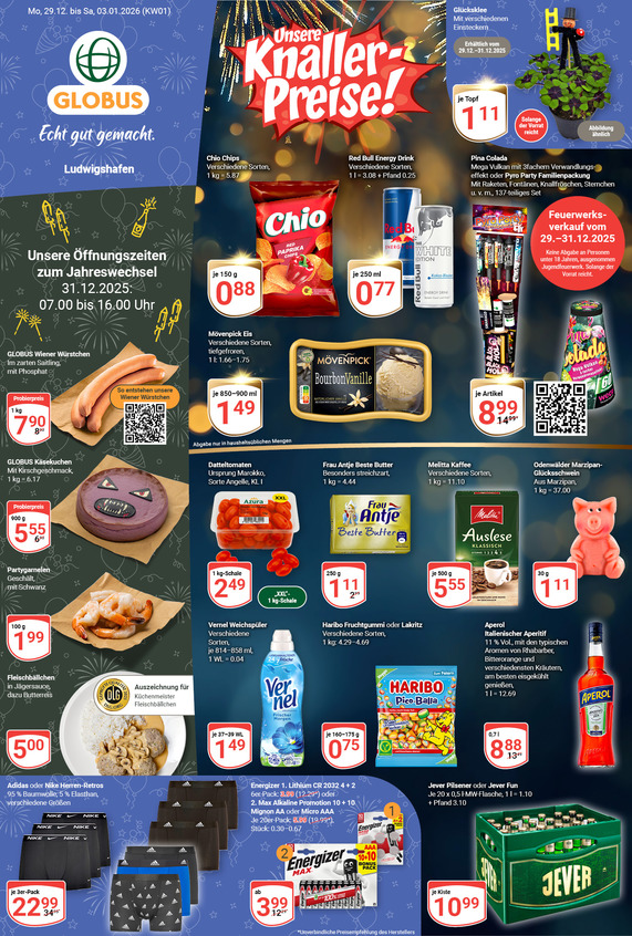 Aktuelles Werbeprospekt von GLOBUS mit Angeboten vom 29.12.2025 bis 03.01.2026