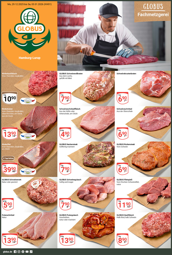 Kommendes Werbeprospekt von GLOBUS mit Angeboten vom 29.12.2025 bis 03.01.2026