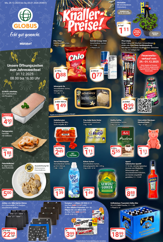 Aktuelles Werbeprospekt von GLOBUS mit Angeboten vom 29.12.2025 bis 03.01.2026