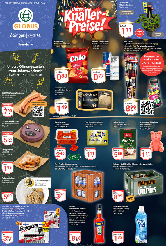 Aktuelles Werbeprospekt von GLOBUS mit Angeboten vom 29.12.2025 bis 03.01.2026