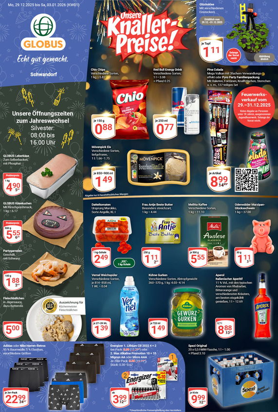 Kommendes Werbeprospekt von GLOBUS mit Angeboten vom 29.12.2025 bis 03.01.2026