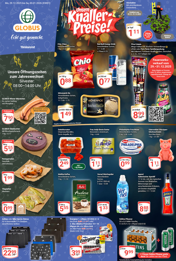 Aktuelles Werbeprospekt von GLOBUS mit Angeboten vom 29.12.2025 bis 03.01.2026