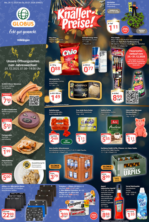 Kommendes Werbeprospekt von GLOBUS mit Angeboten vom 29.12.2025 bis 03.01.2026
