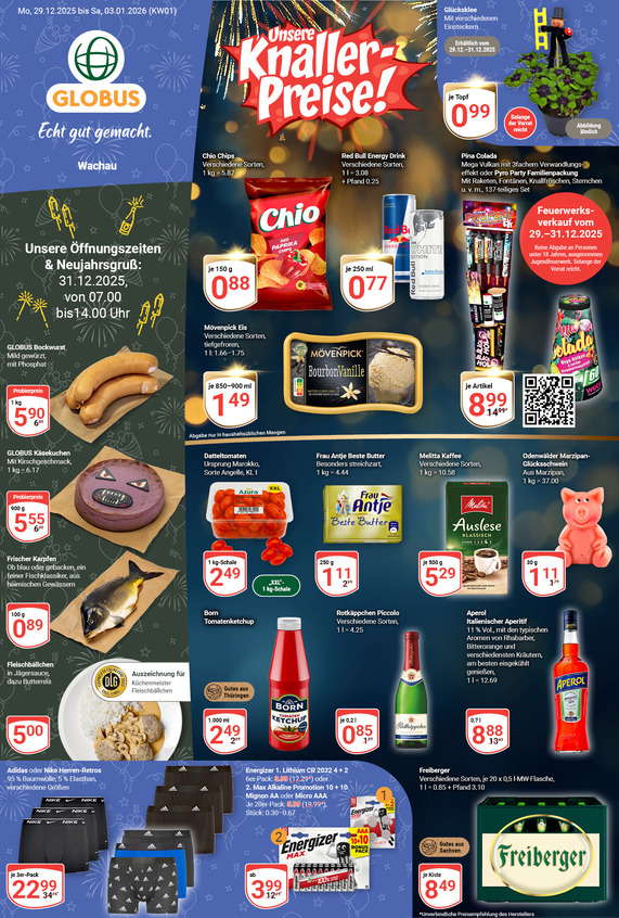 Kommendes Werbeprospekt von GLOBUS mit Angeboten vom 29.12.2025 bis 03.01.2026