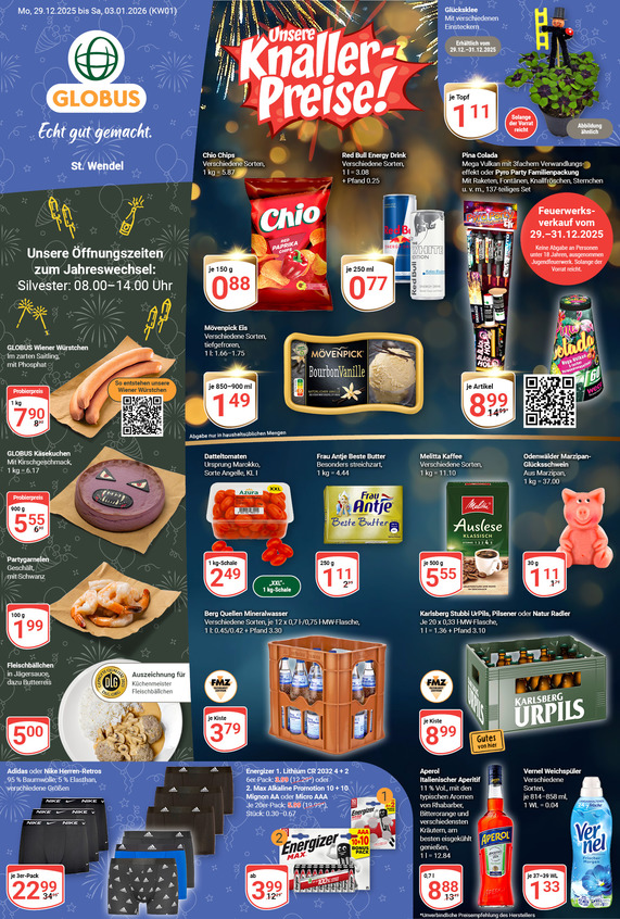 Kommendes Werbeprospekt von GLOBUS mit Angeboten vom 29.12.2025 bis 03.01.2026