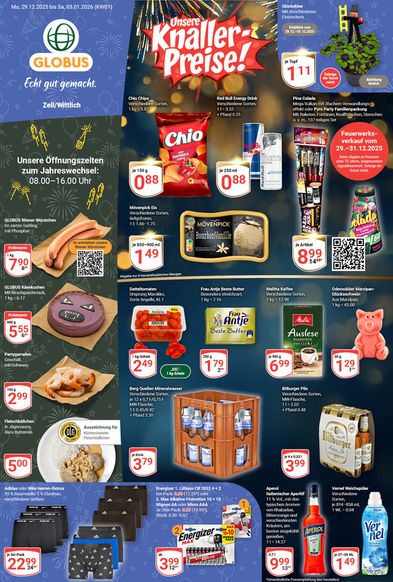 Kommendes Werbeprospekt von GLOBUS mit Angeboten vom 29.12.2025 bis 03.01.2026