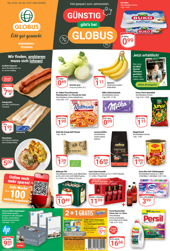 Kommendes Werbeprospekt von GLOBUS mit Angeboten vom 05.01.2026 bis 10.01.2026