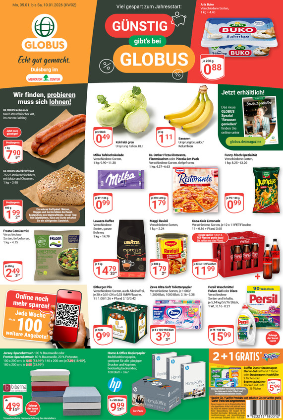 Kommendes Werbeprospekt von GLOBUS mit Angeboten vom 05.01.2026 bis 10.01.2026