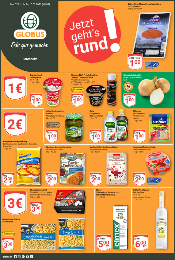 Kommendes Werbeprospekt von GLOBUS mit Angeboten vom 05.01.2026 bis 10.01.2026