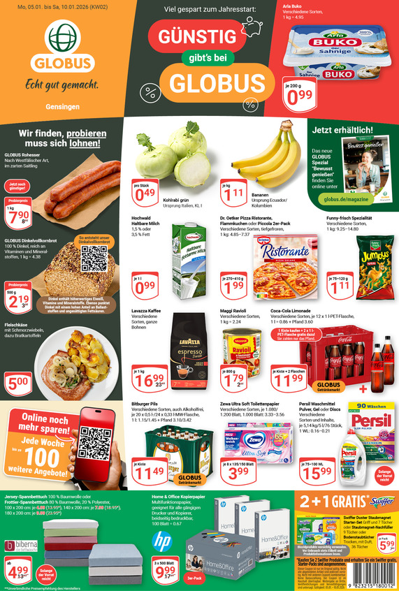 Kommendes Werbeprospekt von GLOBUS mit Angeboten vom 05.01.2026 bis 10.01.2026