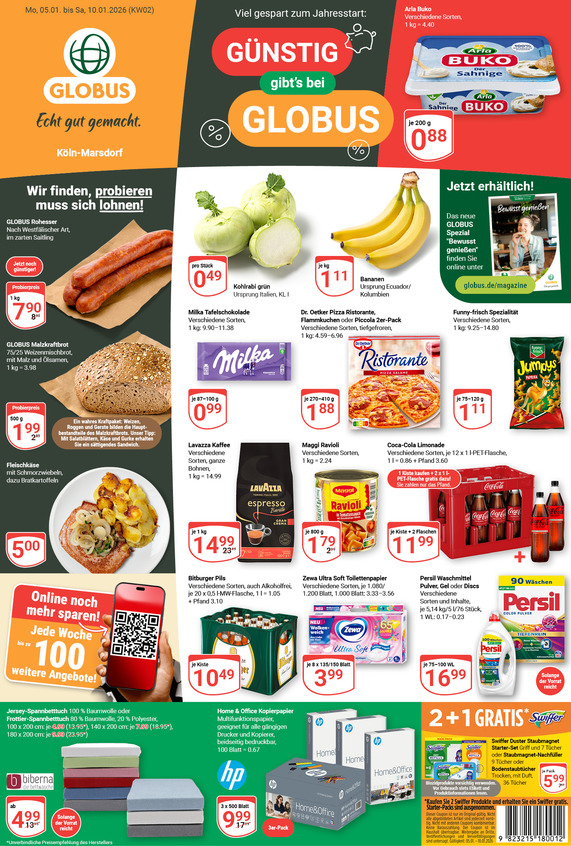 Kommendes Werbeprospekt von GLOBUS mit Angeboten vom 05.01.2026 bis 10.01.2026