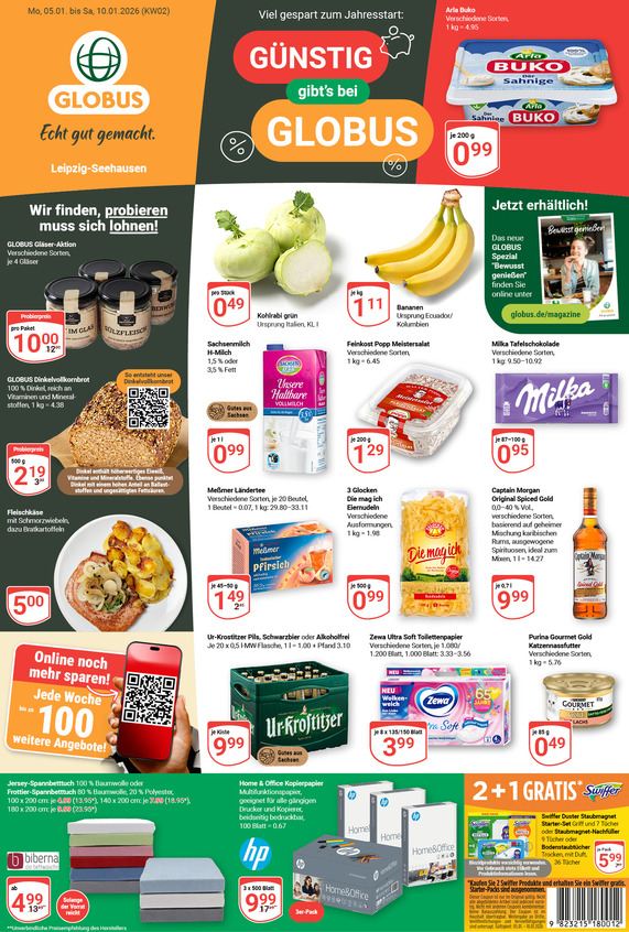 Kommendes Werbeprospekt von GLOBUS mit Angeboten vom 05.01.2026 bis 10.01.2026