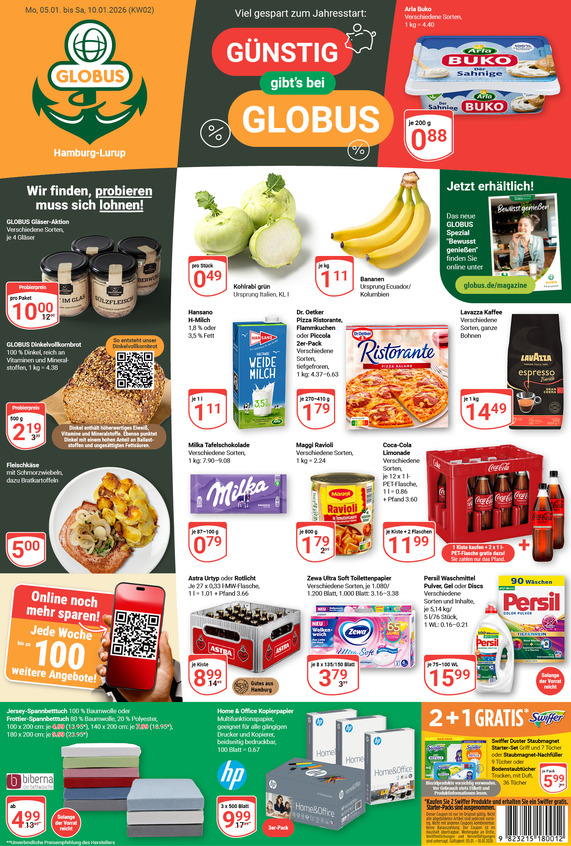 Kommendes Werbeprospekt von GLOBUS mit Angeboten vom 05.01.2026 bis 10.01.2026